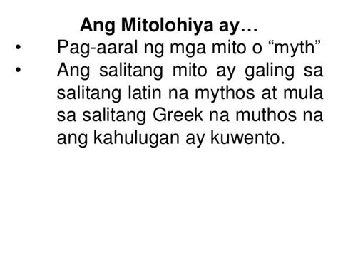 anong kahulugan ng|Ano ang Mitolohiya, Kahulugan, Elemento at Mga .